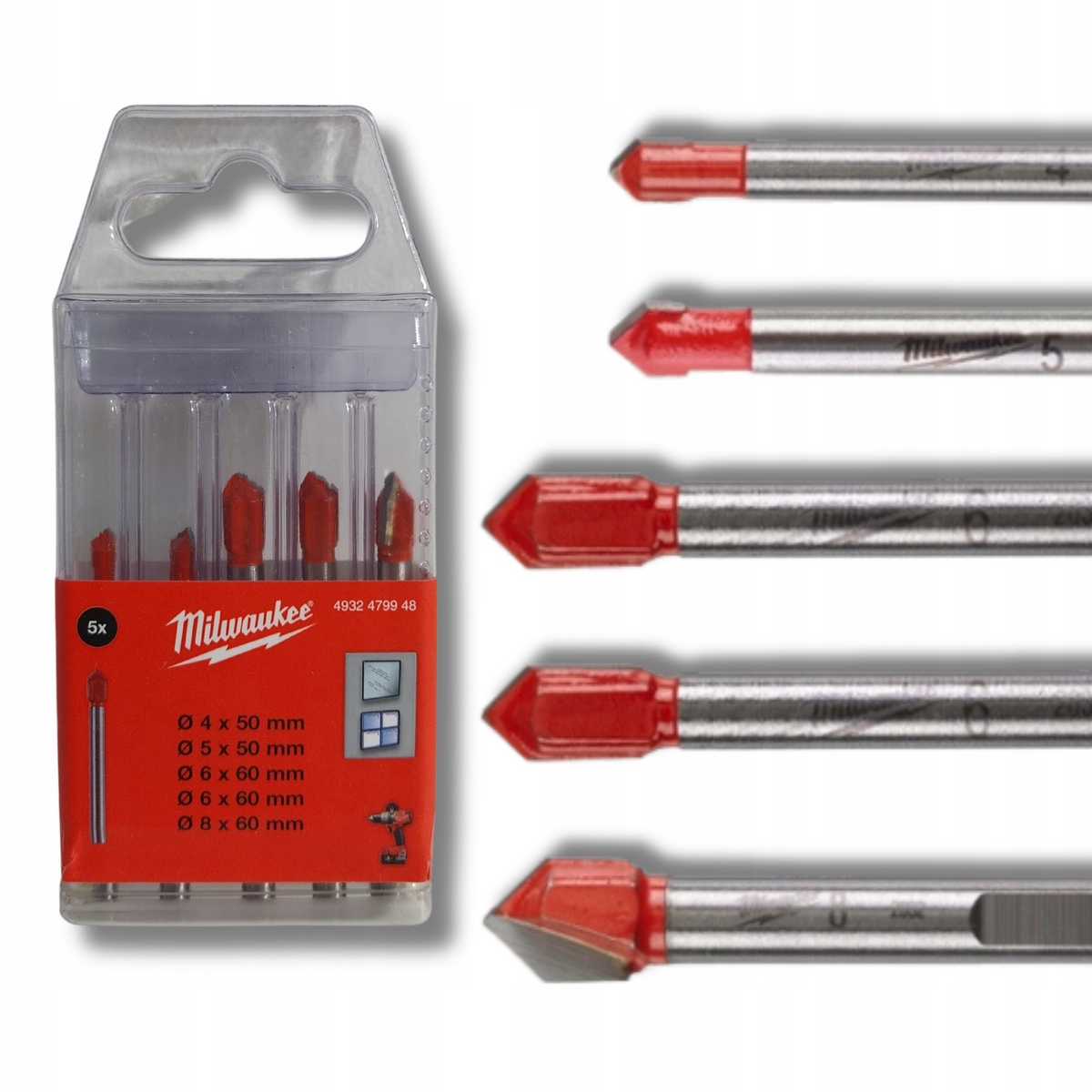 Sada dlaždíc a keramických vrtákov Milwaukee 4932479948 5 kusov